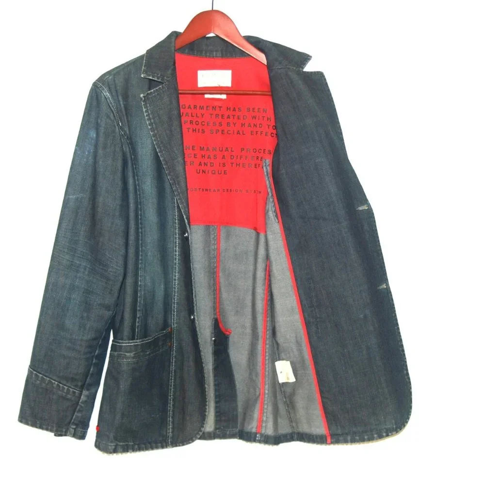 Indian Terrain 100% Cotton Vintage Jean Men's Jacket Coat Size Large - Picture 2 of 11